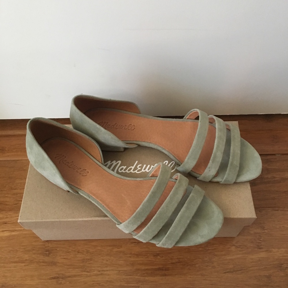 Madewell olive green suede sandals
